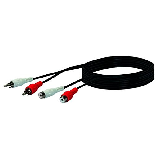 Schwaiger Cinchkabel 2,5m 2 x Cinch Stecker 2 x Cinch Buchse schwarz von SCHWAIGER