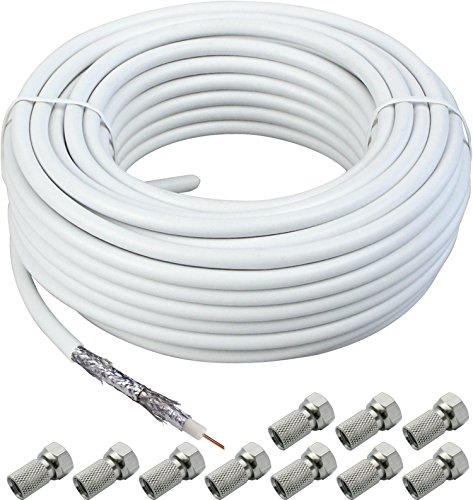 Schwaiger GmbH GmbH-KOX120 100- SAT-Koaxialkabel 100m/ 120 dB/ 4-Fach geschirmt/Satellitenkabel/unkonvektioniert/ 7,5 mm/HDTV, DVB-S/S2, DVB-C, DVB-T2/ inkl. 10x F-Stecker, weiß, 100 m Schwaiger GmbH GmbH-KOX120 100- SAT-Koaxialkabel 100m/ 120 dB/ 4-Fach geschirmt/Satellitenkabel/unkonvektioniert/ 7,5 mm/HDTV, DVB-S/S2, DVB-C, DVB-T2/ inkl. 10x F-Stecker, weiß, 100 m von SCHWAIGER