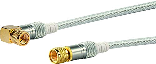 Schwaiger Premium SAT Anschlusskabel 110 dB, 1,5m, transparent, 90° F-Winkelstecker > F-Stecker, 4-Fach Schirmung, 75 Ohm, digital, HDTV, DVB-S/S2 von SCHWAIGER