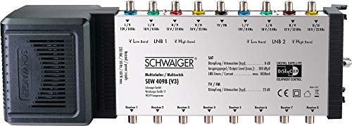 Schwaiger SEW4098 SAT Multischalter Eingaenge (Multischalter): 9 (8 SAT/1 terrestrisch) Teilnehmer-A von SCHWAIGER