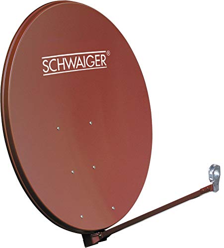 Schwaiger - SPI1000.2 - Aluminium Offset-Antenne, Satellitenschüssel, SAT-Anlagen 100 cm (39,4 Zoll), mit LNB-Tragarm und Masthalterung, Ziegelrot von SCHWAIGER