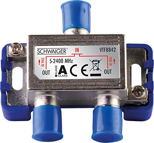 Schwaiger VTF8842241 High-End-Verteiler 2-Fach für BK- und GA-Anlagen (110 dB) von SCHWAIGER