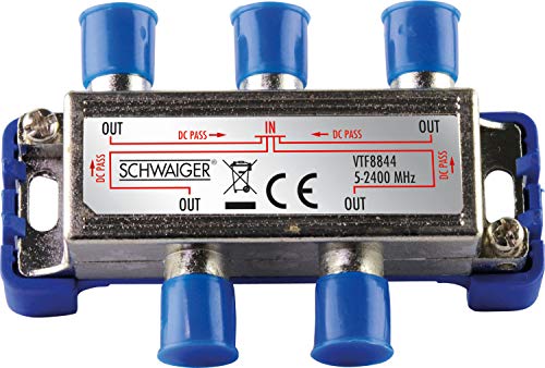 Schwaiger VTF8844241 High-End-Verteiler 4-Fach für BK- und GA-Anlagen (110 dB) von SCHWAIGER