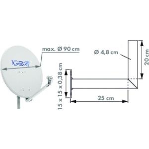 Schwaiger Wandhalter Alu, Kunststoffkappe 25cm (WAH25A001) von SCHWAIGER