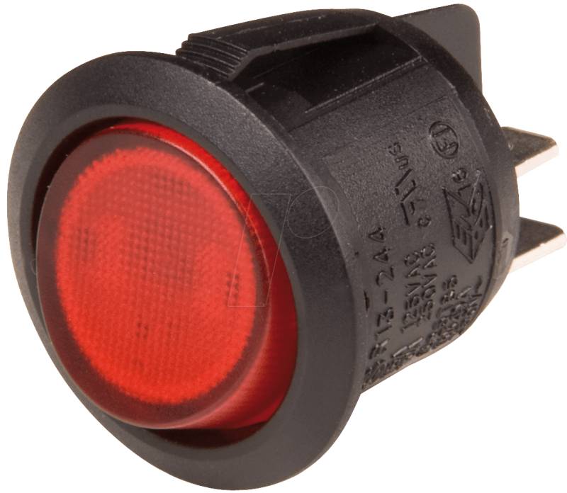 WS R13-244 B-RT - Wippenschalter rund, 2x Ein - Aus, sw/rt von SCI-PARTS