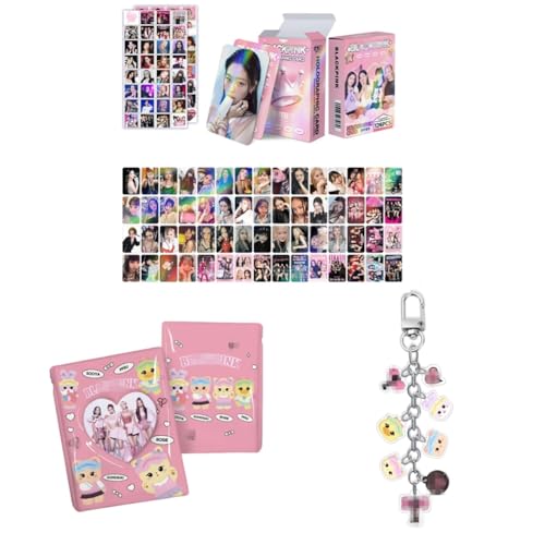 SCISSH K-pop Set 60pcs Photocards Postcards 64pcs Stickers, Album Binder Holder Book, Keyring Keychain (BP) von SCISSH