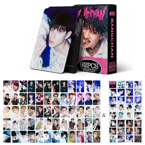 SCISSH SKZ Persönliche Fotokarten, 60 Stück persönliche Fotokarten + 32 Aufkleber "STAY", Postkarten, Hyunjin Bangchan, persönliche Fotokarten, Felix-Fotokarten (Bangchan), 92 Stück von SCISSH