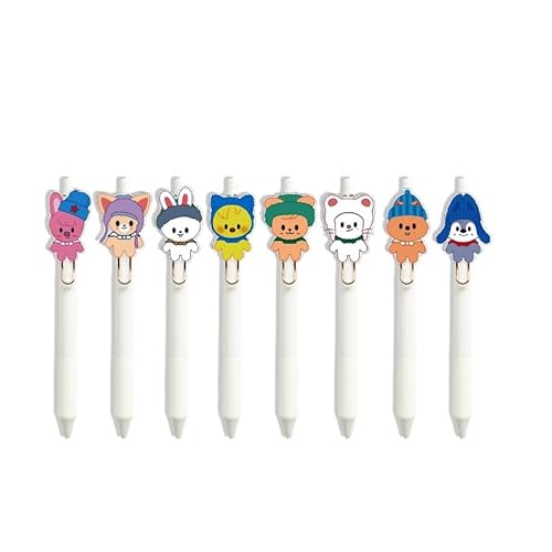 Stray-kids 0,5 mm Gelschreiber, Skzooo Skz, schwarze Tinte, Schreibstifte, Fächer, Geschenk-Set, 8 Stück von SCISSH