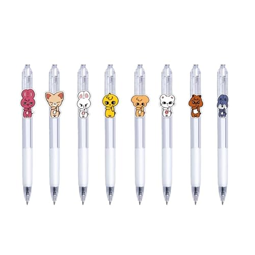 Stray-kids 0,5 mm Gelschreiber, Skzooo Skz, schwarze Tinte, Schreibstifte, Fächer, Geschenk-Set (A), 8 Stück von SCISSH