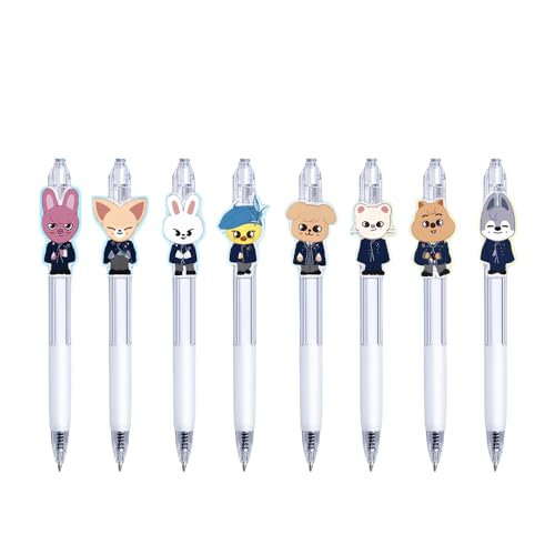 Stray-kids 0,5 mm Gelschreiber, Skzooo Skz, schwarze Tinte, Schreibstifte, Fächer, Geschenk-Set (C), 8 Stück von SCISSH