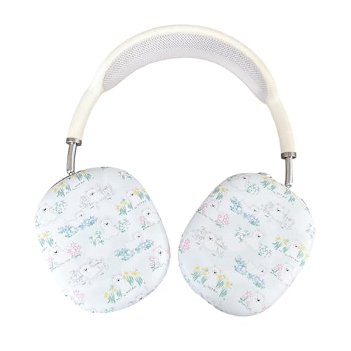 SCJLSDA Schutzhülle für AirPods Max, niedlich, Kawaii-Cartoon-Tiere, Hundemuster, exquisite Blume, Kopfhörer-Ohrstöpsel, Schutzhülle für Damen von SCJLSDA