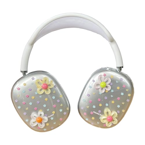 SCJLSDA Schutzhülle für AirPods Max, niedlich, exquisites 3D-Blumen-Eiscreme-Muster, Blumenmuster, Kopfhörer-Ohrstöpsel, Schutzhülle für Mädchen (floral) von SCJLSDA
