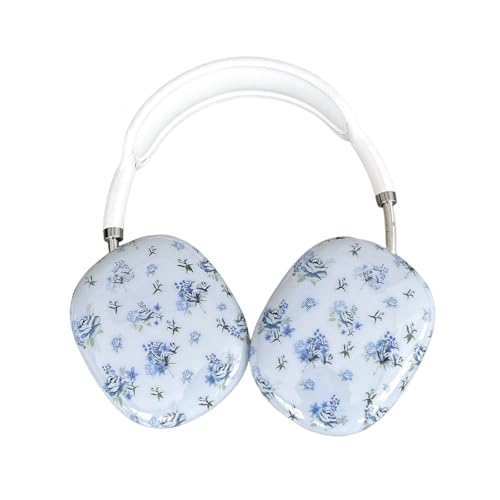 SCJLSDA Schutzhülle für AirPods Max für Damen, niedliches exquisites Schleifen-Blumenmuster, Blumendruck, Stoßdämpfer, Kopfhörer, Ohrstöpsel, Schutzhülle für Mädchen (Blume) von SCJLSDA