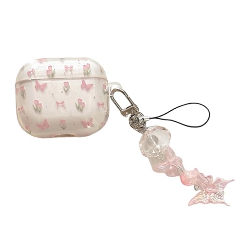 SCJLSDA Schutzhülle für Apple Airpods 4, niedliches Kawaii-Design, Schmetterlings-/Blumenmuster, Kaninchen, Tier-Animation, Kopfhörer-Schutzhülle mit Anhänger, für Jungen und Mädchen (rosa SCJLSDA Schutzhülle für Apple Airpods 4, niedliches Kawaii-Design, Schmetterlings-/Blumenmuster, Kaninchen, Tier-Animation, Kopfhörer-Schutzhülle mit Anhänger, für Jungen und Mädchen (rosa von SCJLSDA