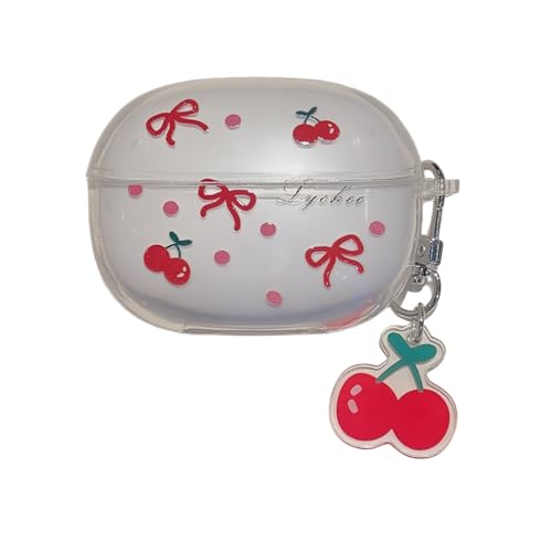 SCJLSDA Schutzhülle für Redmi Buds 6 Pro, niedlich, Kawaii-Schmetterling, Kaninchen, Fisch, Tiermuster, exquisite Blumen, Kopfhörer-Schutzhülle mit Anhänger, für Jungen und Mädchen (Schleife) von SCJLSDA