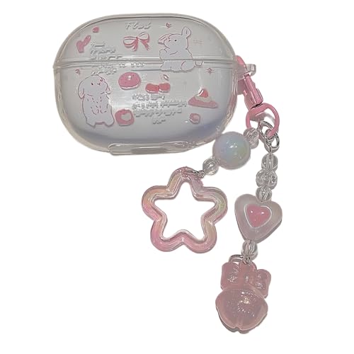 SCJLSDA Schutzhülle für Redmi Buds 6 Pro, niedliches Kawaii-Schmetterlings-, Kaninchen-, Fisch-, Tiermuster-Design, exquisite Blumen, Kopfhörer-Schutzhülle mit Anhänger, für Jungen und Mädchen (Hase) SCJLSDA Schutzhülle für Redmi Buds 6 Pro, niedliches Kawaii-Schmetterlings-, Kaninchen-, Fisch-, Tiermuster-Design, exquisite Blumen, Kopfhörer-Schutzhülle mit Anhänger, für Jungen und Mädchen (Hase) von SCJLSDA