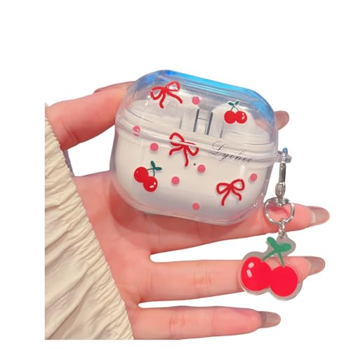 SCJLSDA Schutzhülle für Samsung Galaxy Buds Pro 3/Buds 3, niedlich, Kawaii-Schleife, Blumenmuster, Schmetterling, Kaninchen, Hund, Cartoon, Kopfhörer-Abdeckung mit Armband (Schleife) von SCJLSDA
