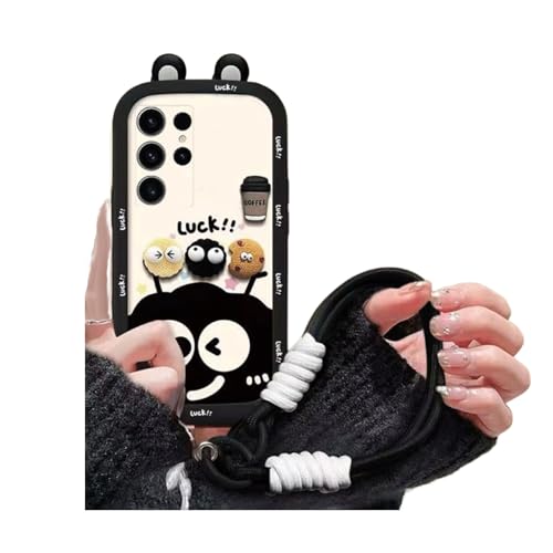 SCJLSDA Schutzhülle für Samsung Galaxy S25 Ultra, niedlich, exquisites Cartoon-Animationstier-Design, transparente weiche TPU-Schutzhülle für Damen und Mädchen, Schwarz von SCJLSDA