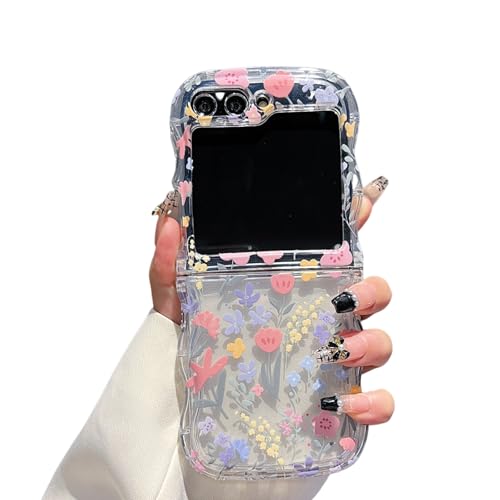 SCJLSDA Schutzhülle für Samsung Galaxy Z Flip 5, niedlich, gelockter Wellenrahmen, Blumen, Blumenmuster, exquisites Kawaii-Design, klare Kawaii-Blume, Rosa SCJLSDA Schutzhülle für Samsung Galaxy Z Flip 5, niedlich, gelockter Wellenrahmen, Blumen, Blumenmuster, exquisites Kawaii-Design, klare Kawaii-Blume, Rosa von SCJLSDA