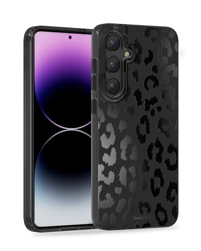 SCORPIFY Kompatibel mit Samsung Galaxy S24 Hülle [Kompatibel mit MagSafe] für Schwarz Leopard Geparden-Druck Design, niedliche magnetische Handyhülle für Frauen Mädchen, schlanke Stoßstange mit von SCORPIFY