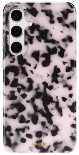 SCORPIFY Kompatibel mit Samsung Galaxy S25 Plus Hülle [Kompatibel mit Magnetic] für rosa Schildpatt Design, süße braune magnetische Handyhülle für Frauen, schmaler Bumper mit stylischem Muster von SCORPIFY