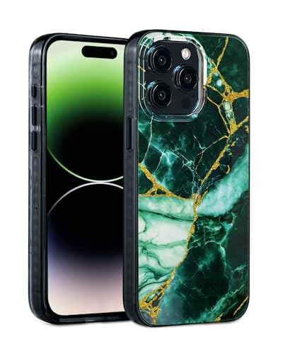 SCORPIFY Schutzhülle für iPhone 13 Pro Max [kompatibel mit MagSafe] mit smaragdgrünem Marmor-Design, niedliche magnetische Handyhülle für Frauen und Mädchen, [vergilbungsfrei] Stilvoller, schlanker von SCORPIFY