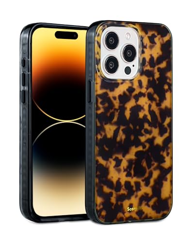 SCORPIFY für iPhone 14 Pro Max hülle mit braunem Schildkröten Design [Kompatibel mit Magnetic], süße braune magnetische Telefonhülle für Frauen und Mädchen, schlanker, stylischer, stoßfester Bumper von SCORPIFY
