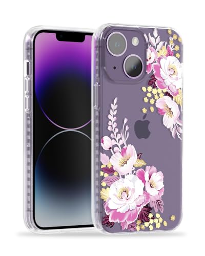 SCORPIFY für iPhone 14 hülle, Violettes Pfingstrosen Blumen Muster, niedliche, klare Blume, Handyabdeckung für Frauen und Mädchen SCORPIFY für iPhone 14 hülle, Violettes Pfingstrosen Blumen Muster, niedliche, klare Blume, Handyabdeckung für Frauen und Mädchen von SCORPIFY