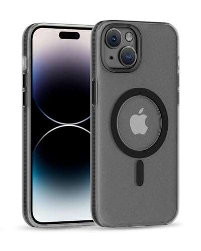 SCORPIFY für iPhone 15 Plus Hülle mit mattem magnetischem, klarem Design, [10FT Fallschutz nach Militärstandard] Telefonhülle für Männer und Frauen, [Kompatibel mit Magnetic] Schlanker Bumper, Schwarz von SCORPIFY