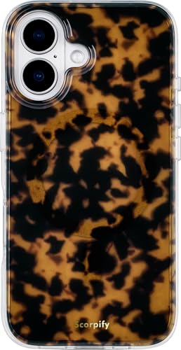 SCORPIFY für iPhone 16 Plus hülle mit braunem Schildkröten Design [kompatibel mit Magnetic], süße braune magnetische Telefonhülle für Frauen und Mädchen, schlanker, stylischer, stoßfester Bumper von SCORPIFY