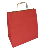 Farbige Papiertüten - ohne Druck (250 Stück) (rot, groß) von SCRIBO