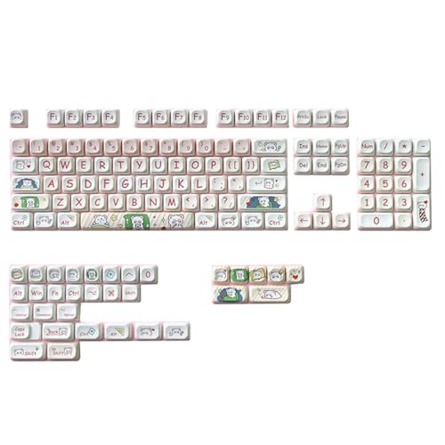 SCUDGOOD Glasses Panda Keycap PBT Standard Dye Sublimations Process Keycap 137Keys MOTProfile 6.25U Platz Für Mechanische Tastaturen Glasses Panda Keycaps von SCUDGOOD