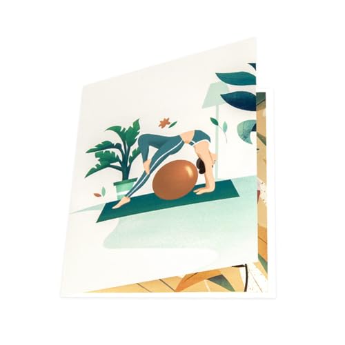 Yoga-Geburtstagskarte für Frauen, 3D-Popup-Grußkarte mit Umschlag für Freunde, Fitness, Sportliebhaber, Papierpostkarten, Partygeschenk, Popup-Karte von SCUDGOOD