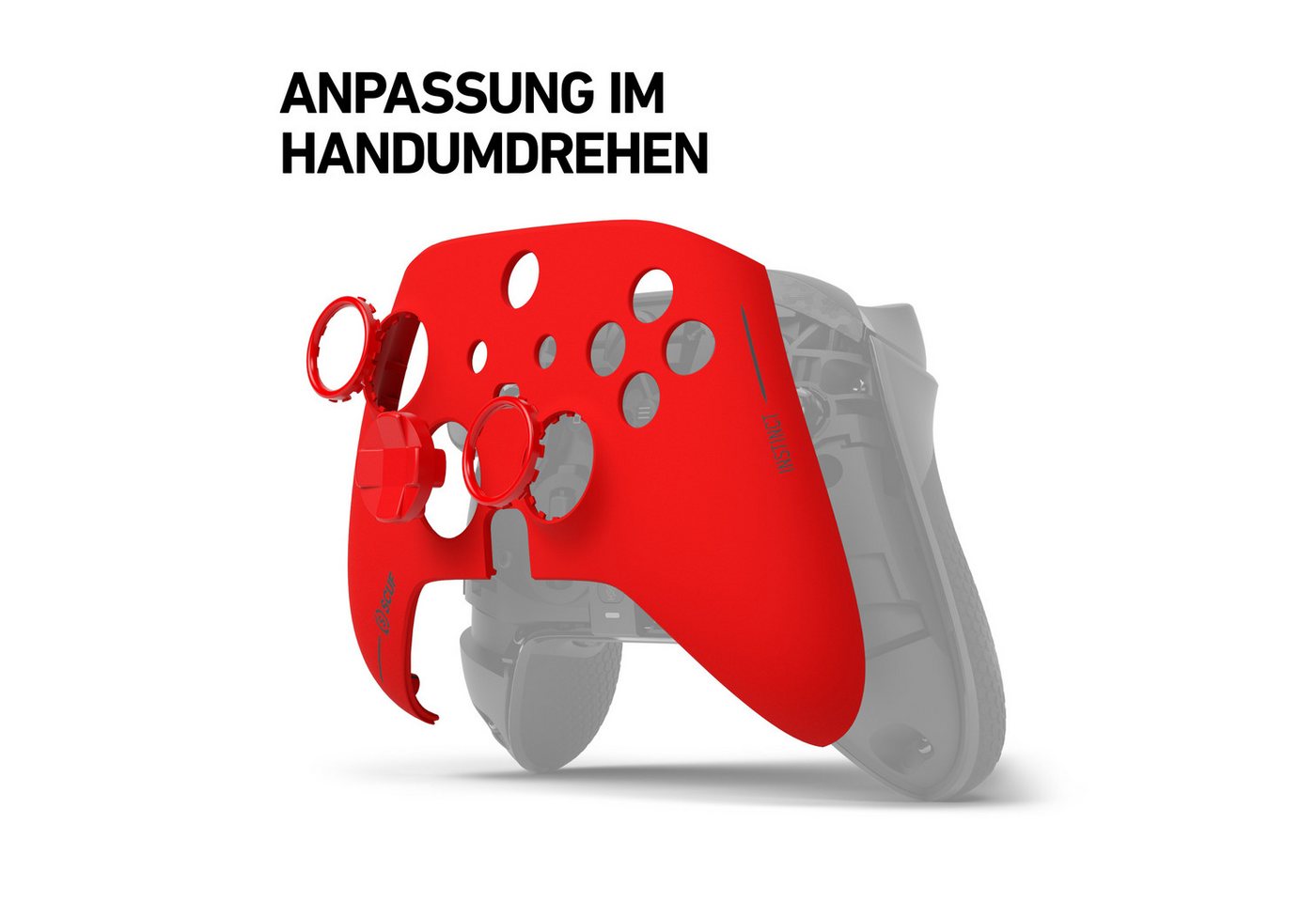 SCUF Gaming Instinct Faceplate Kit - Red FP, Red Ring, Red Hybrid D-Pad Zubehor für Xbox Contoller von SCUF Gaming