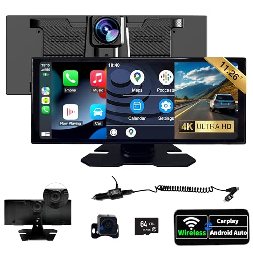 SCUMAXCON 11.26" Touchscreen Autoradio mit schwarzem Rahmen, kabellosem CarPlay, Android Auto, AirPlay, 4K Kamera, Bluetooth, GPS, FM, SCUMAXCON 11.26" Touchscreen Autoradio mit schwarzem Rahmen, kabellosem CarPlay, Android Auto, AirPlay, 4K Kamera, Bluetooth, GPS, FM, von SCUMAXCON