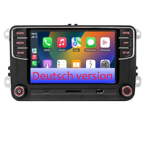 SCUMAXCON Autoradio Deutsch RCD360S RCD330 Carplay AM/FM Bluetooth Rückfahrkamera für VW Golf MK5 6 Caddy B6 B7 Polo Zubehür von SCUMAXCON