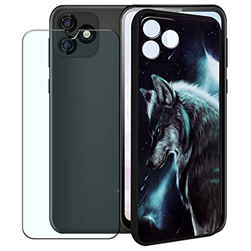 SCXKJL Handyhülle für Blackview Oscal C20 Pro (6.09 Zoll) Silikon Hülle + Schutzfolie, Schwarz TPU Weiche Ultra-dünne Schutzhülle, Bumper Case Handyhülle mit 9H Gehärtetes Glas Film - CX9 von SCXKJL