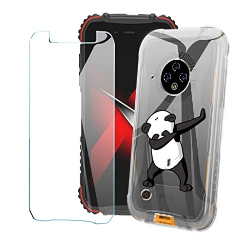 SCXKJL Handyhülle für Doogee S35 (5.00 Zoll) Silikon Hülle + Schutzfolie, Transparent TPU Weiche Ultra-dünne Schutzhülle, Bumper Case Handyhülle mit 9H Gehärtetes Glas Film - CX18 von SCXKJL