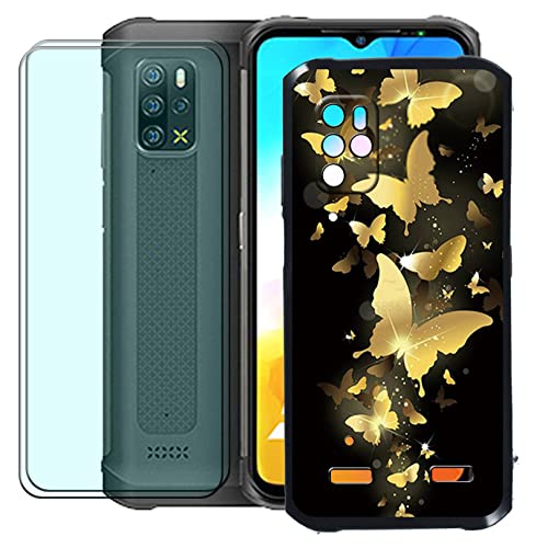 SCXKJL Handyhülle für Ulefone Armor 12 5G (6.52 Zoll) Silikon Hülle + [2 Stück] Schutzfolie, Schwarz TPU Weiche Schutzhülle Bumper Case Handyhülle mit 9H Gehärtetes Glas Film - CX25 von SCXKJL