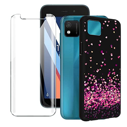 SCXKJL Handyhülle für Wiko Y52 (5.00 Zoll) Silikon Hülle + Schutzfolie, Schwarz TPU Weiche Ultra-dünne Schutzhülle, Bumper Case Handyhülle mit 9H Gehärtetes Glas Film - CX5 von SCXKJL