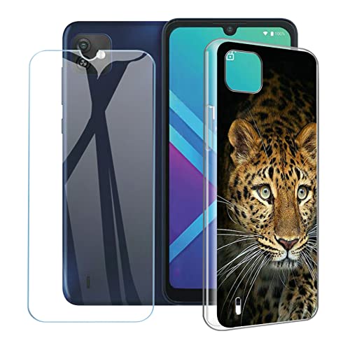 SCXKJL Handyhülle für Wiko Y82 (6.10 Zoll) Silikon Hülle + Schutzfolie, Transparent TPU Weiche Ultra-dünne Schutzhülle, Bumper Case Handyhülle mit 9H Gehärtetes Glas Film - CX28 von SCXKJL