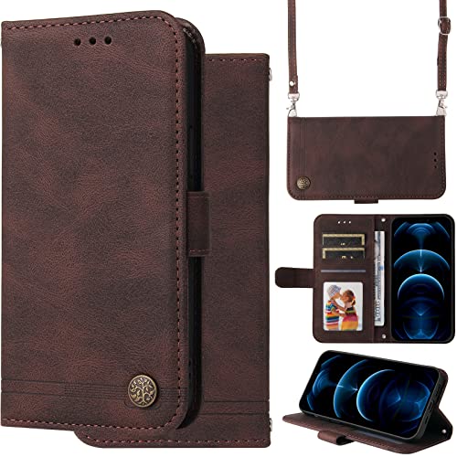SCYENZ Ooboom Hülle für iPhone 14, Wallet Magnetische Flip PU Leder Schutzhülle Handy Tasche Case Cover mit Silikon TPU Kartenfächer Stand Trageschlaufe Schulterriemen - Braun SCYENZ Ooboom Hülle für iPhone 14, Wallet Magnetische Flip PU Leder Schutzhülle Handy Tasche Case Cover mit Silikon TPU Kartenfächer Stand Trageschlaufe Schulterriemen - Braun von SCYENZ