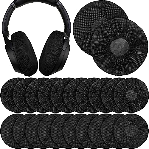 100 Stück Kopfhörer Abdeckungen, Ohrmuscheln für Kopfhörer, Ohrpolster Schutz, Dehnbare Kopfhörer-Abdeckungen aus Vliesstoff, für Die Meisten On-Ear-Kopfhörer, Gaming-Headset (Schwarz) von SDFAA