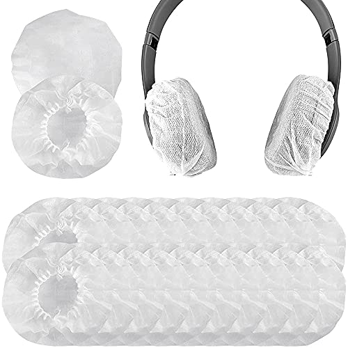 100 Stück Kopfhörer Abdeckungen, Ohrmuscheln für Kopfhörer, Ohrpolster Schutz, Dehnbare Kopfhörer-Abdeckungen aus Vliesstoff, für Die Meisten On-Ear-Kopfhörer, Gaming-Headset (Weiß) von SDFAA