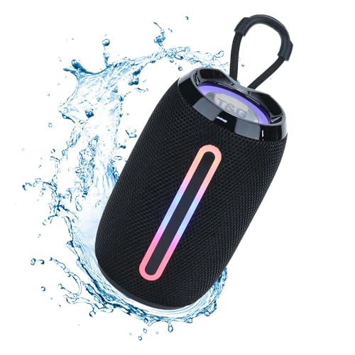 Tragbarer Bluetooth-Lautsprecher mit Licht, Spieluhr Bluetooth, unterstützt AUX-Audioeingang, USB, TF-Karte, FM-Radio, 1200mAh wiederaufladbare Batterie mit großer Kapazität,langlebige und langlebige von SDFLKAE