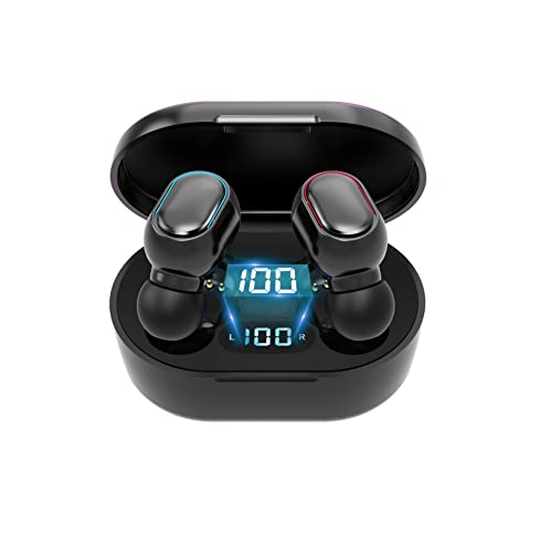 SDFSDF Bluetooth Kopfhörer In Ear, Kabellose mit HiFi Stereo Sound, 25 std Spielzeit, IPX7 Wasserdicht 5.0 Kopfhörer, Touch Control tragbar Ladecase, Black von SDFSDF