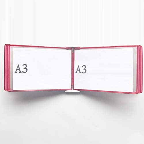 Display Rack, An der Wand montierter Aktenhalter, Hängender Wand-Akten-Organizer, An der Wand montiertes A3-Poster-Flipbook-Display, An der Wand montierter transparenter Präsentationsständer for lose von SDGBCXD