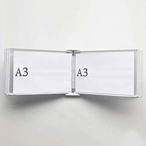 Display Rack, An der Wand montierter Aktenhalter, Hängender Wand-Akten-Organizer, An der Wand montiertes A3-Poster-Flipbook-Display, An der Wand montierter transparenter Präsentationsständer for lose von SDGBCXD