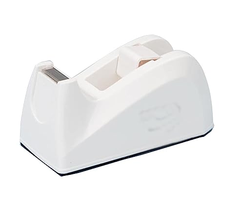 Klebebandabroller, Transparenter Klebebandspender for den Schreibtisch – Magic Tape Organizer & Cutter for den Einsatz im Büro, Geschäft und in der Schule(Bianco) von SDGBCXD