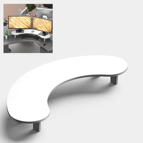 Laptop-Ständer, Eckmonitorständer, Dual-Computermonitorständer aus Massivholz, gebogener weißer Desktop-Organizer for 2 Monitore, großer Schreibtisch-Eckständer for Laptop/Fernseher/Telefon Laptop-Ständer, Eckmonitorständer, Dual-Computermonitorständer aus Massivholz, gebogener weißer Desktop-Organizer for 2 Monitore, großer Schreibtisch-Eckständer for Laptop/Fernseher/Telefon von SDGBCXD